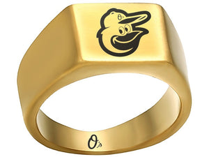 Baltimore Orioles Ring Orioles Gold 10mm Titanium Ring #orioles Sizes 8 - 12