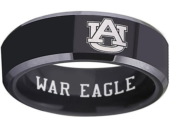 Auburn Tigers Ring 8mm Black Tungsten Ring #auburn