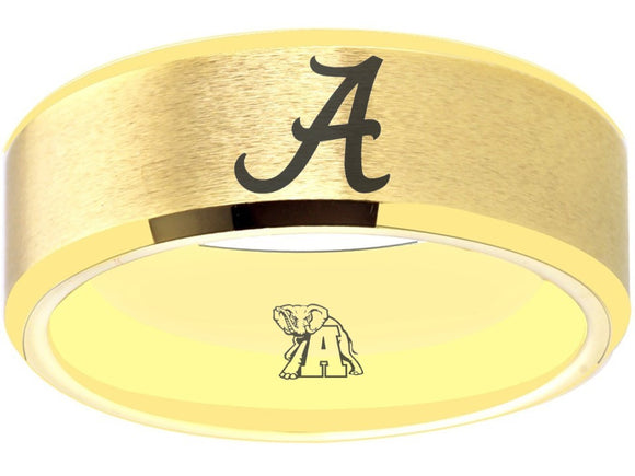 Alabama Crimson Tide Ring Gold Ring Tungsten Ring #alabama