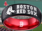 Boston Red Sox Ring Red Sox Wedding Ring Black & Red Sizes 6 - 13 #boston #redsox