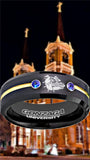 Gonzaga Bulldogs Ring Black & Blue CZ Wedding Ring Sizes 6 - 13 #gonzaga #bulldogs