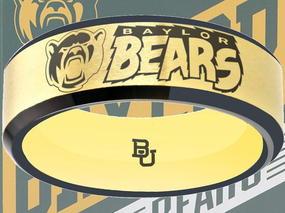 Baylor Bears Ring Gold & Black Wedding Band | Sizes 6-13 #bu #baylor #bears