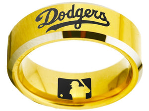 LA Dodgers Ring Gold Ring 8mm Tungsten Ring #mlb #dodgers