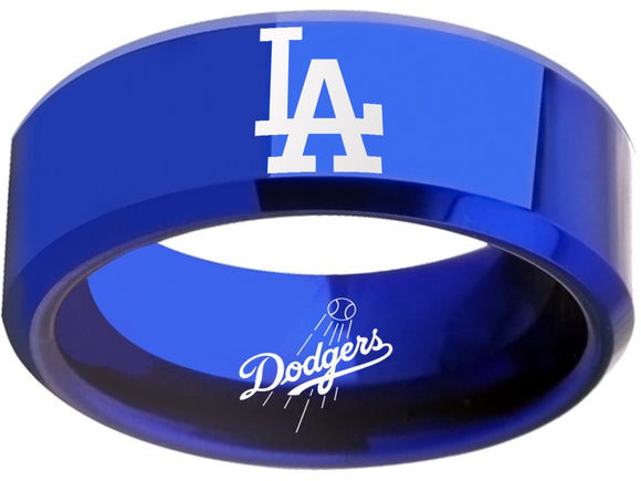 LA Dodgers Ring Blue Ring 8mm Tungsten Ring #mlb #dodgers