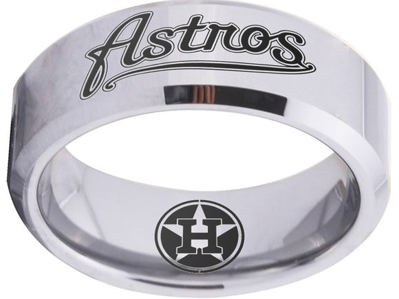 Houston Astros Ring Silver Ring 8mm Tungsten Ring #mlb #astros