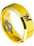 Milwaukee Brewers Ring Gold Ring 8mm Tungsten Ring #mlb #brewers