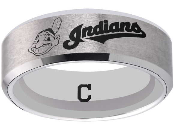 Cleveland Baseball Team Ring matte silver logo Ring #chiefwahoo #mlb