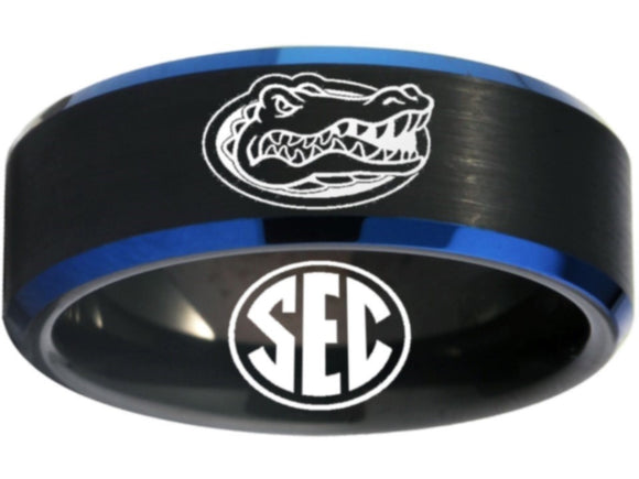 Florida Gators Ring UF Gators Logo Ring Black and Blue Band | Sizes 6-13 #gators