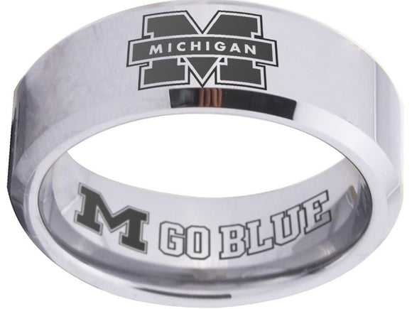 Michigan Ring | Silver Wedding Band | Sizes 4-17 #wolverines