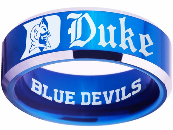 Duke Blue Devils Ring Duke Blue & Silver Wedding Ring | Sizes 4-17 #duke